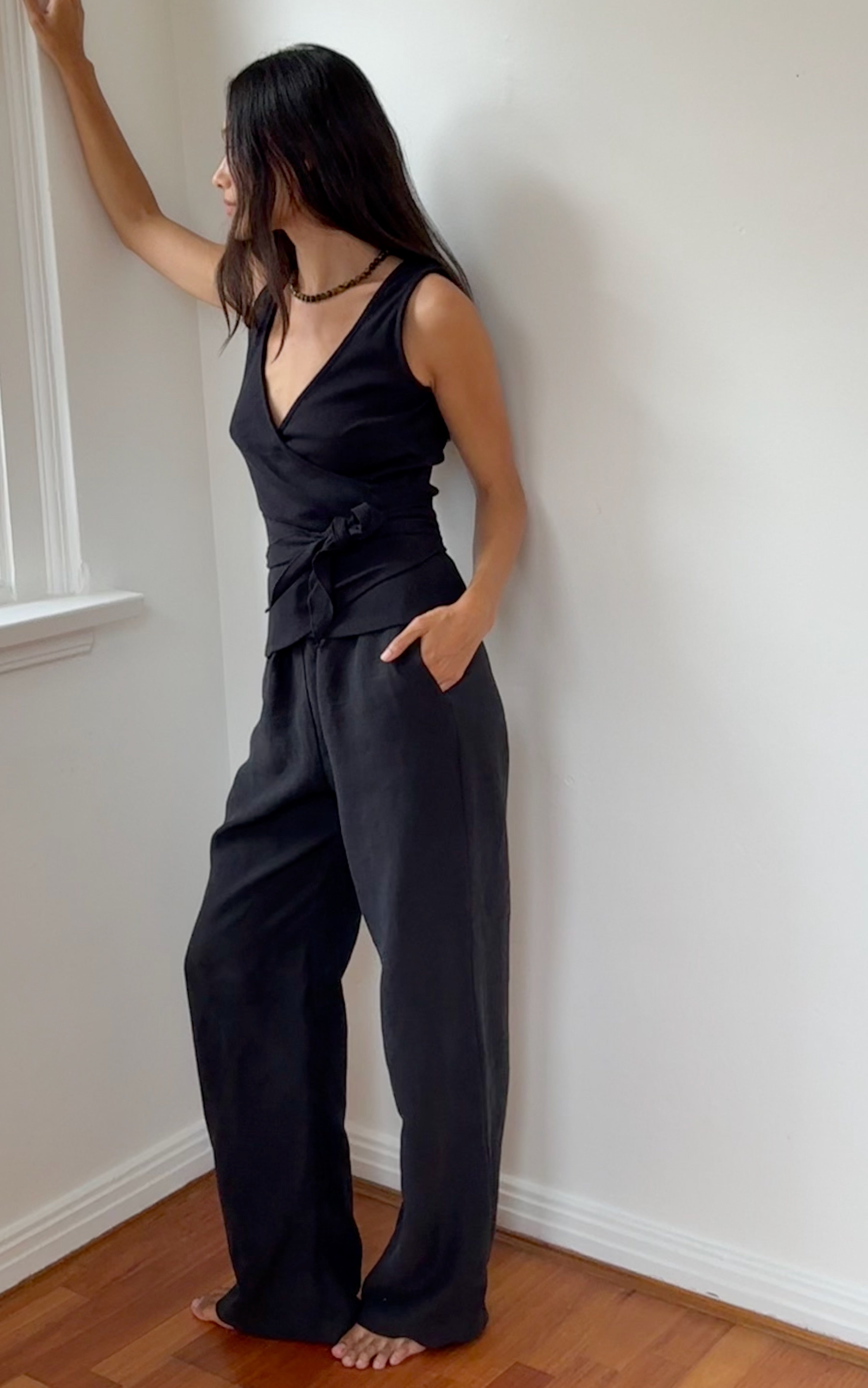 Deia Trouser in Washed Black