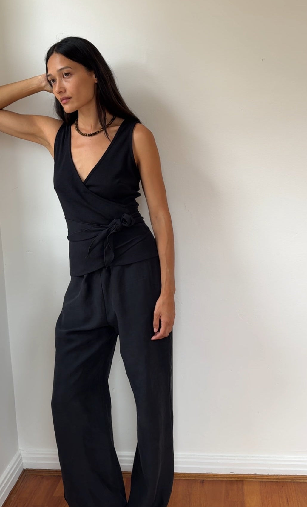 Clio Wrap Sleeveless in Black