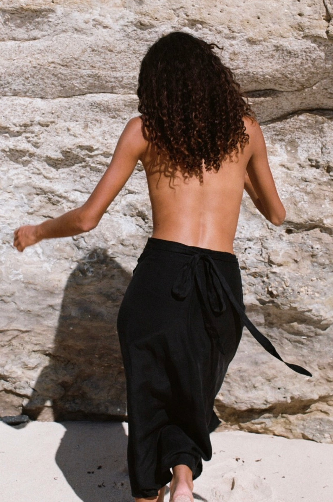 Lucia Wrap Skirt in Washed Black