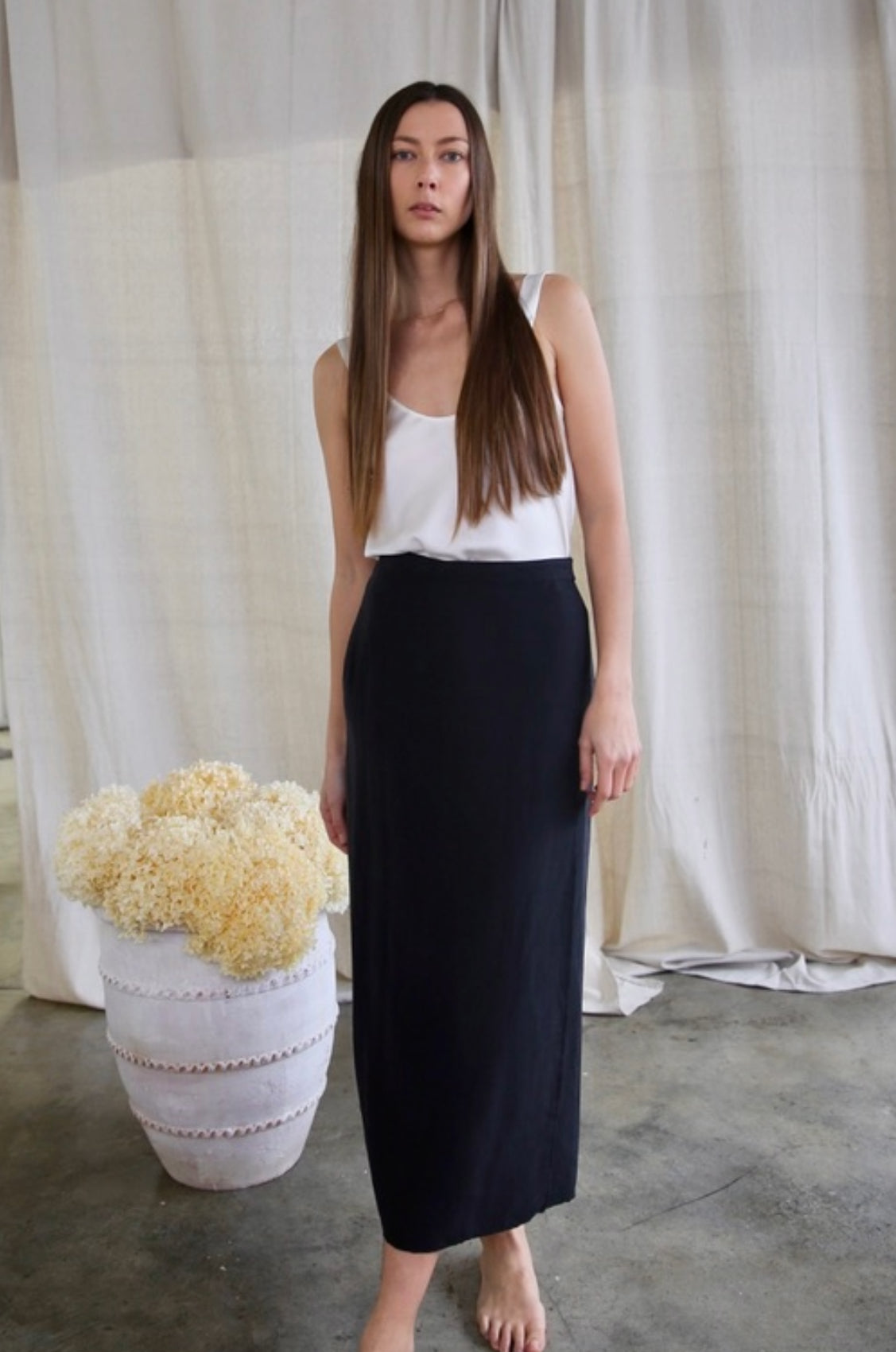 Lucia Wrap Skirt in Washed Black