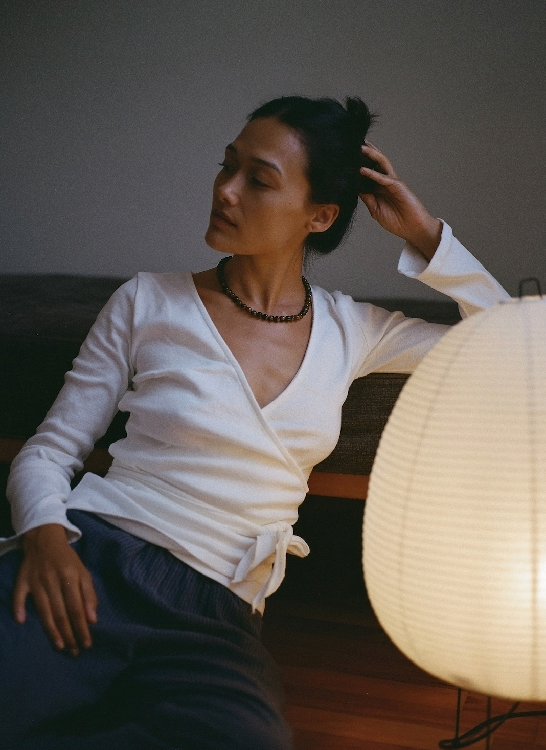 Clio Wrap Top in Ivory