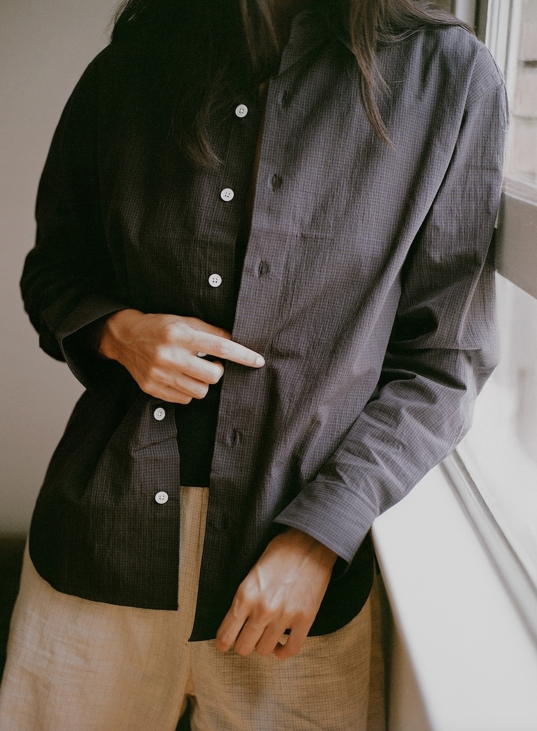 Hickory Check Shirt (White buttons)