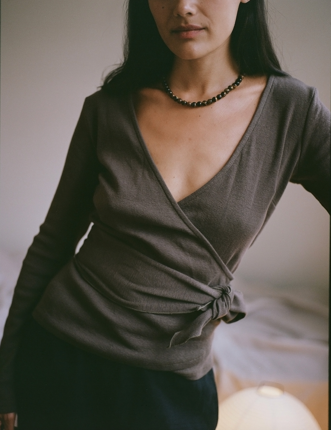 Clio Wrap Top in Cedar