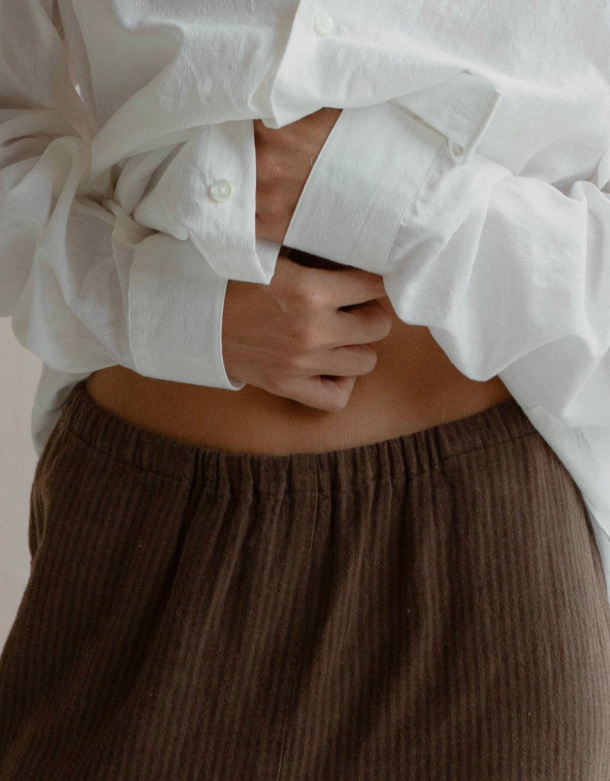 Deia Trouser in Umber Stripe