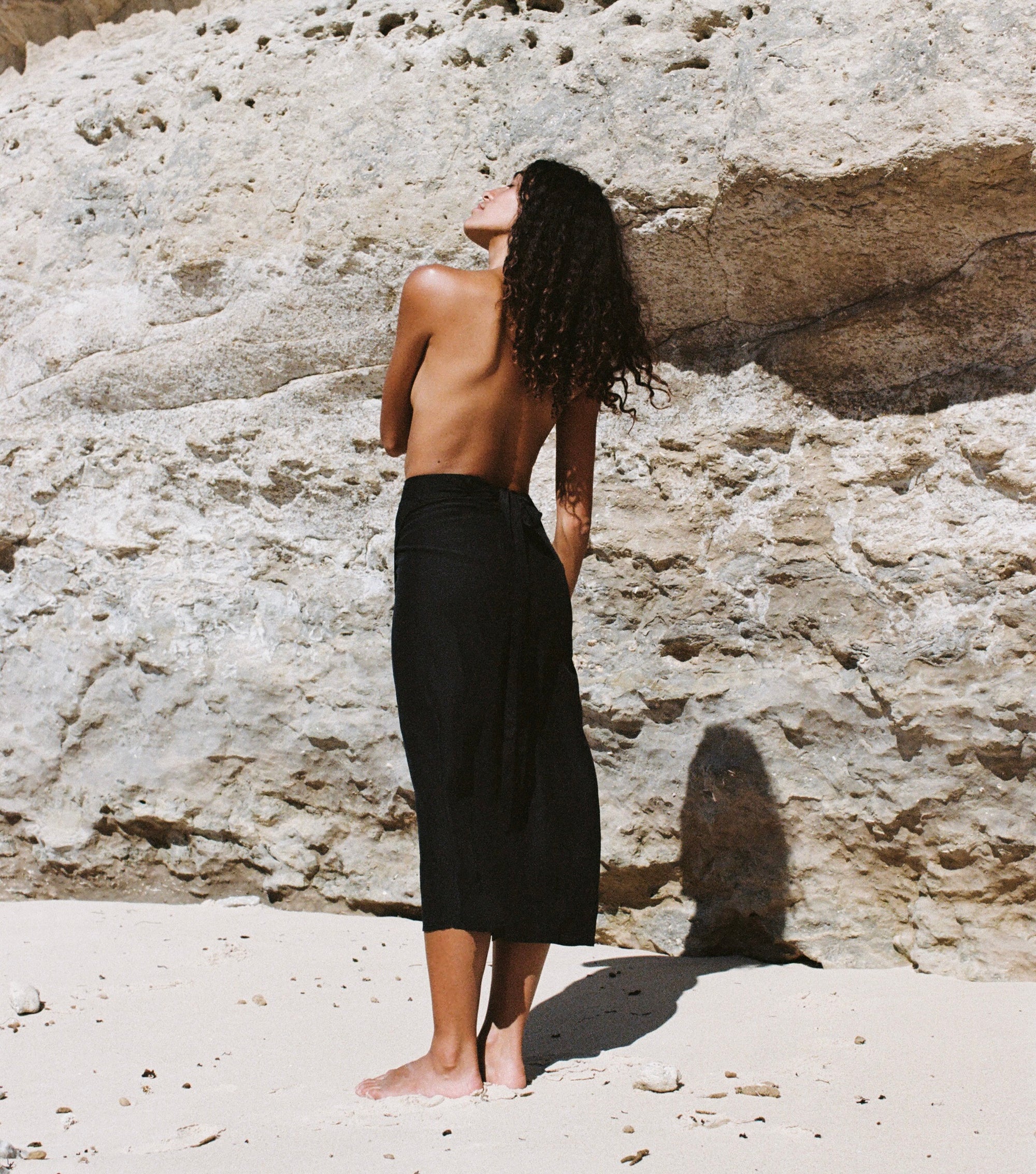 Lucia Wrap Skirt in Washed Black