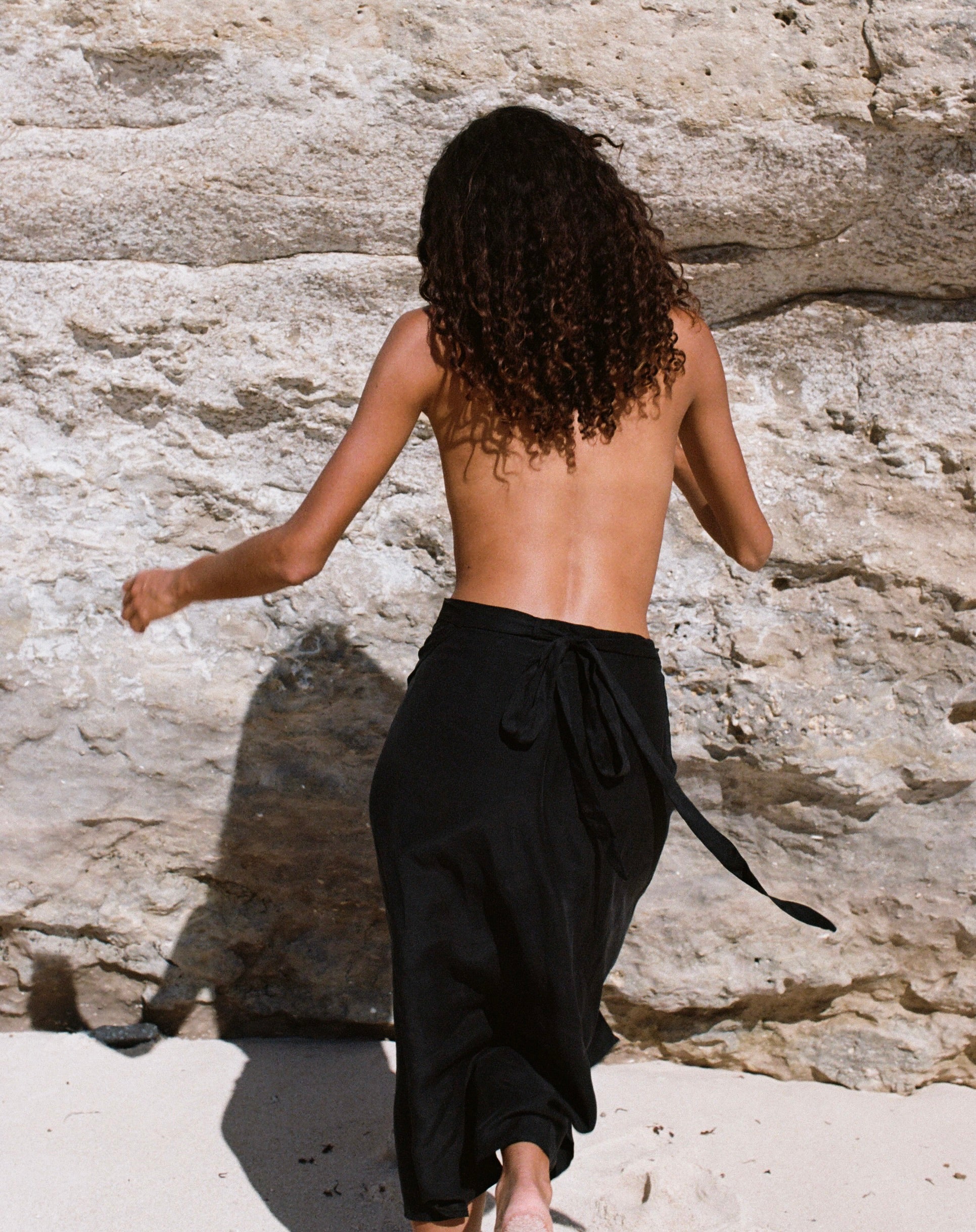 Lucia Wrap Skirt in Washed Black