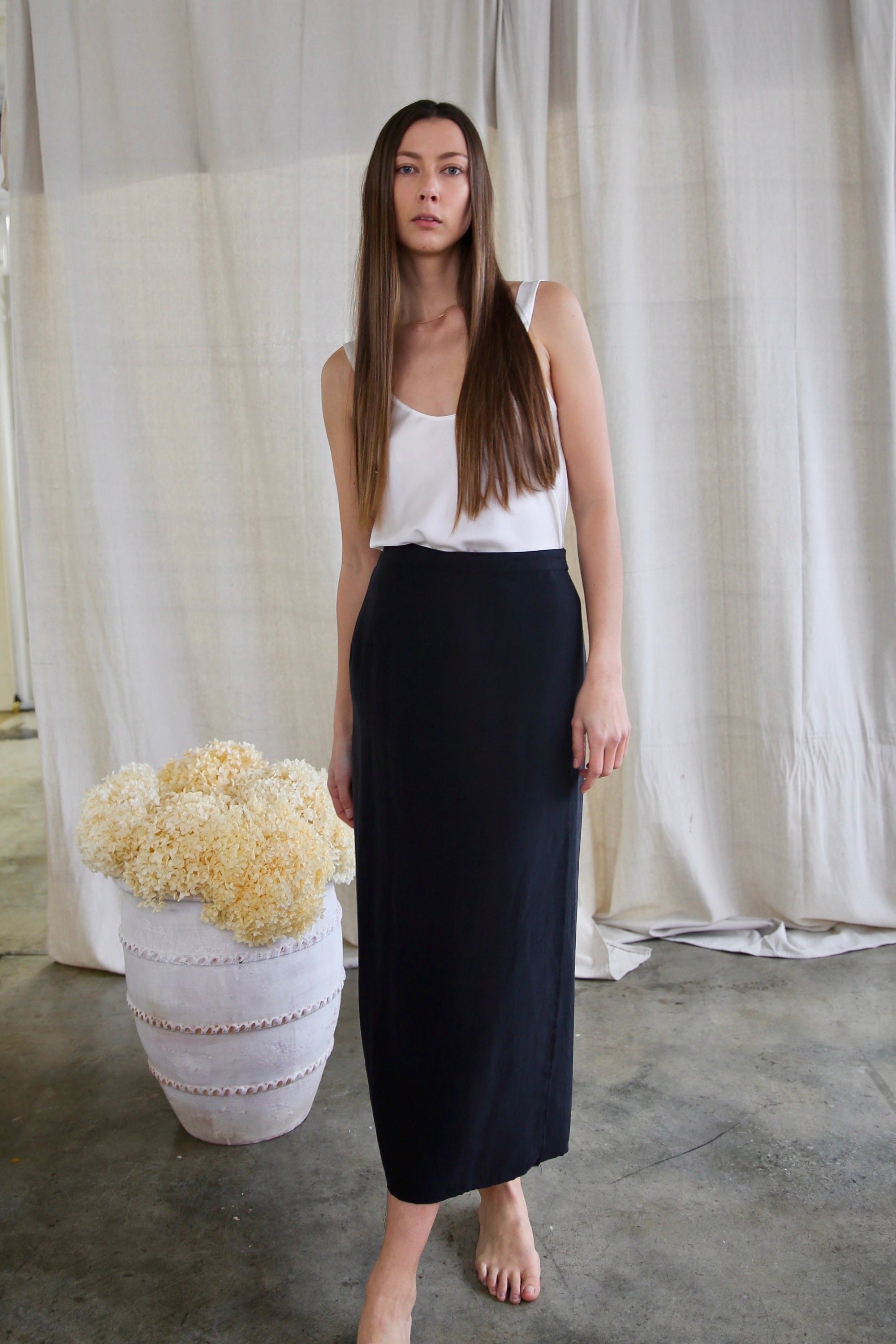Lucia Wrap Skirt in Washed Black