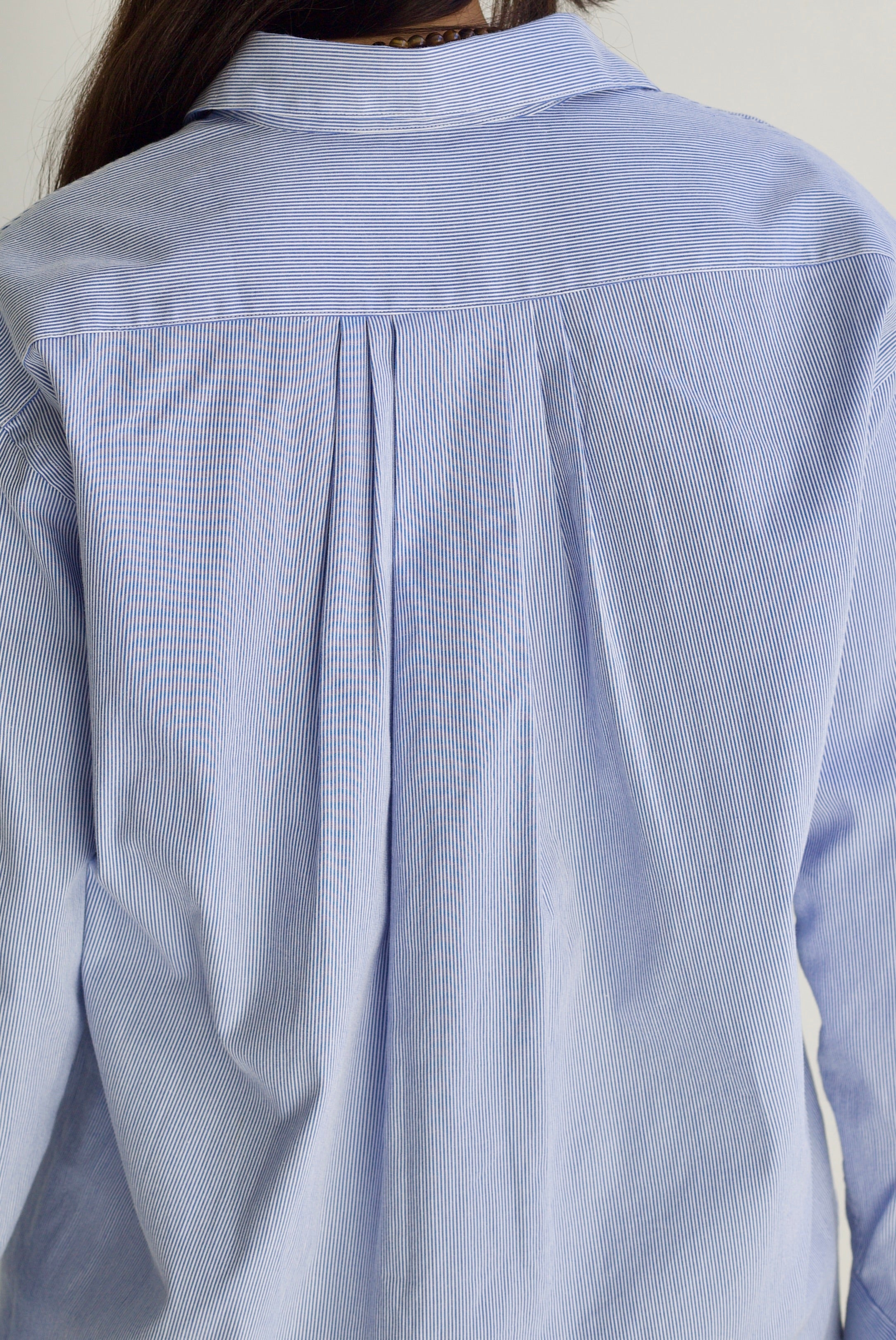 Noble Label classic blue stripe shirt womens unisex mens