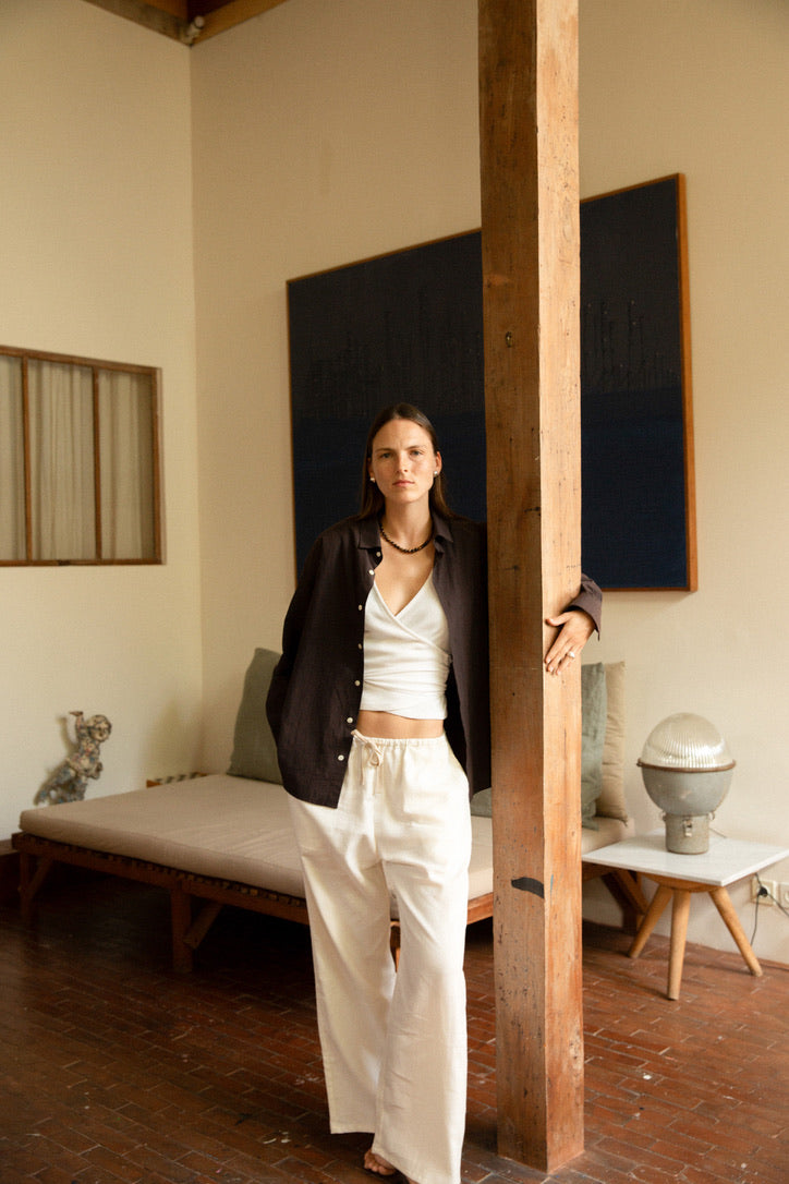 Clio Wrap Sleeveless in Ivory