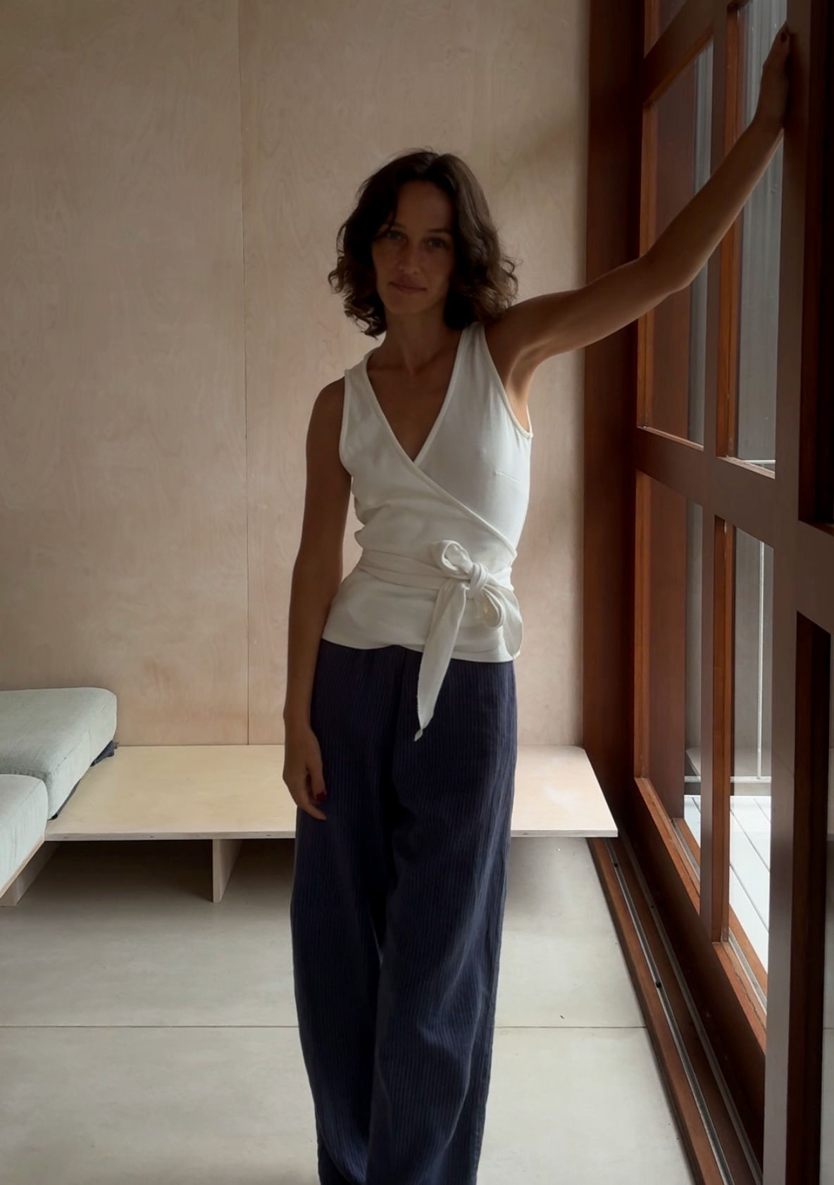 Clio Wrap Sleeveless in Ivory