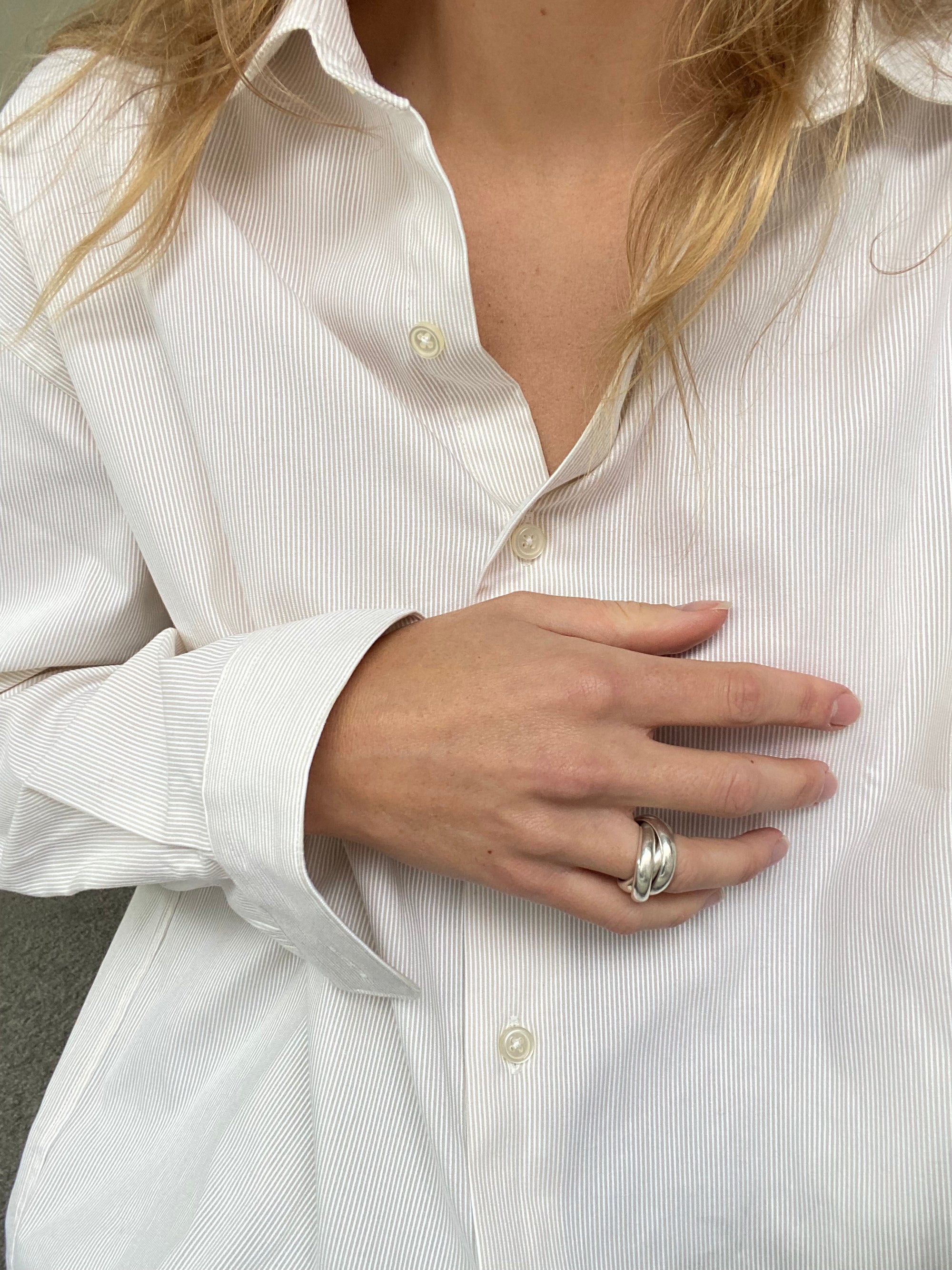 Noble Shirt in Beige Stripe