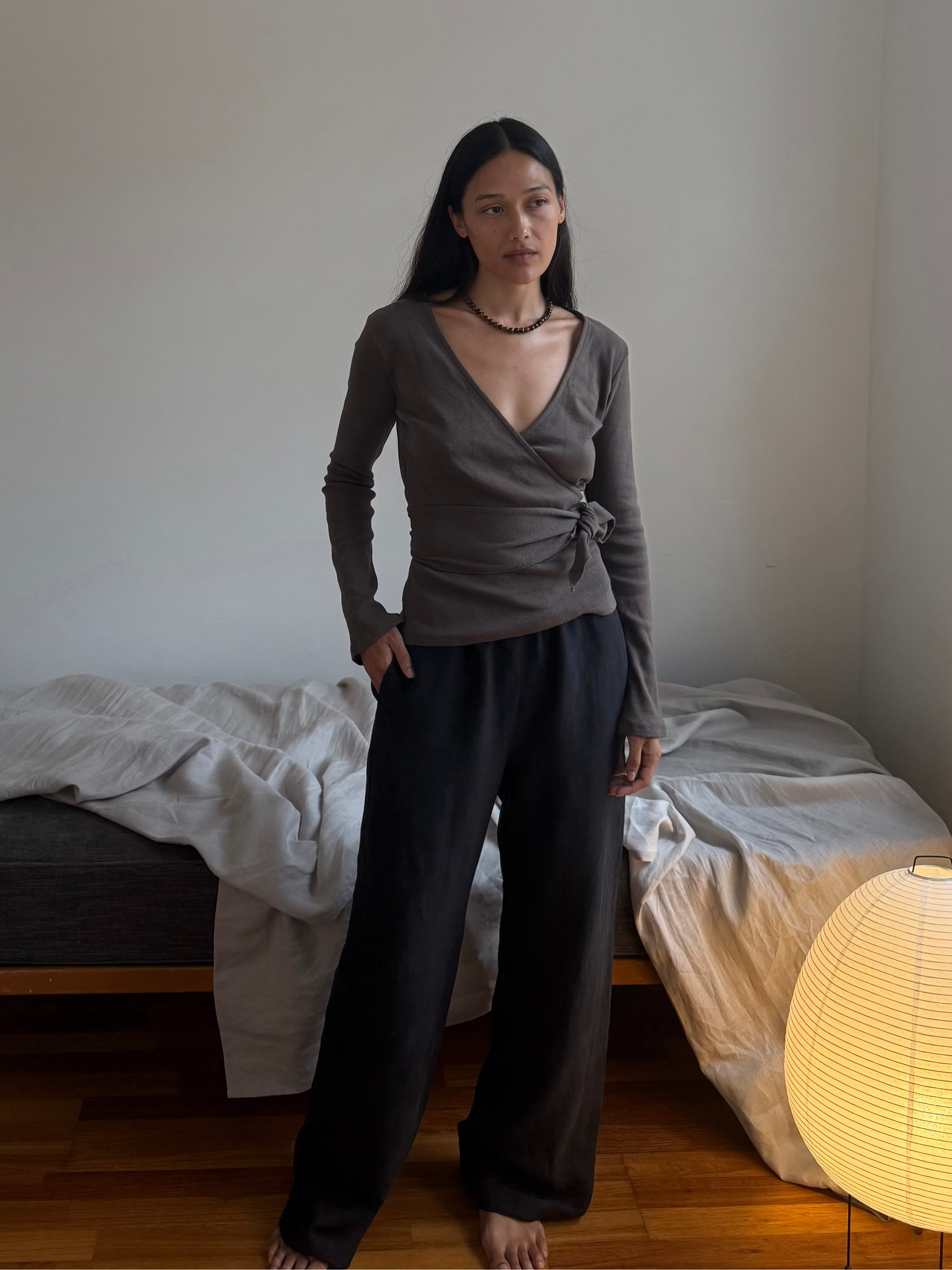 Clio Wrap Top in Cedar