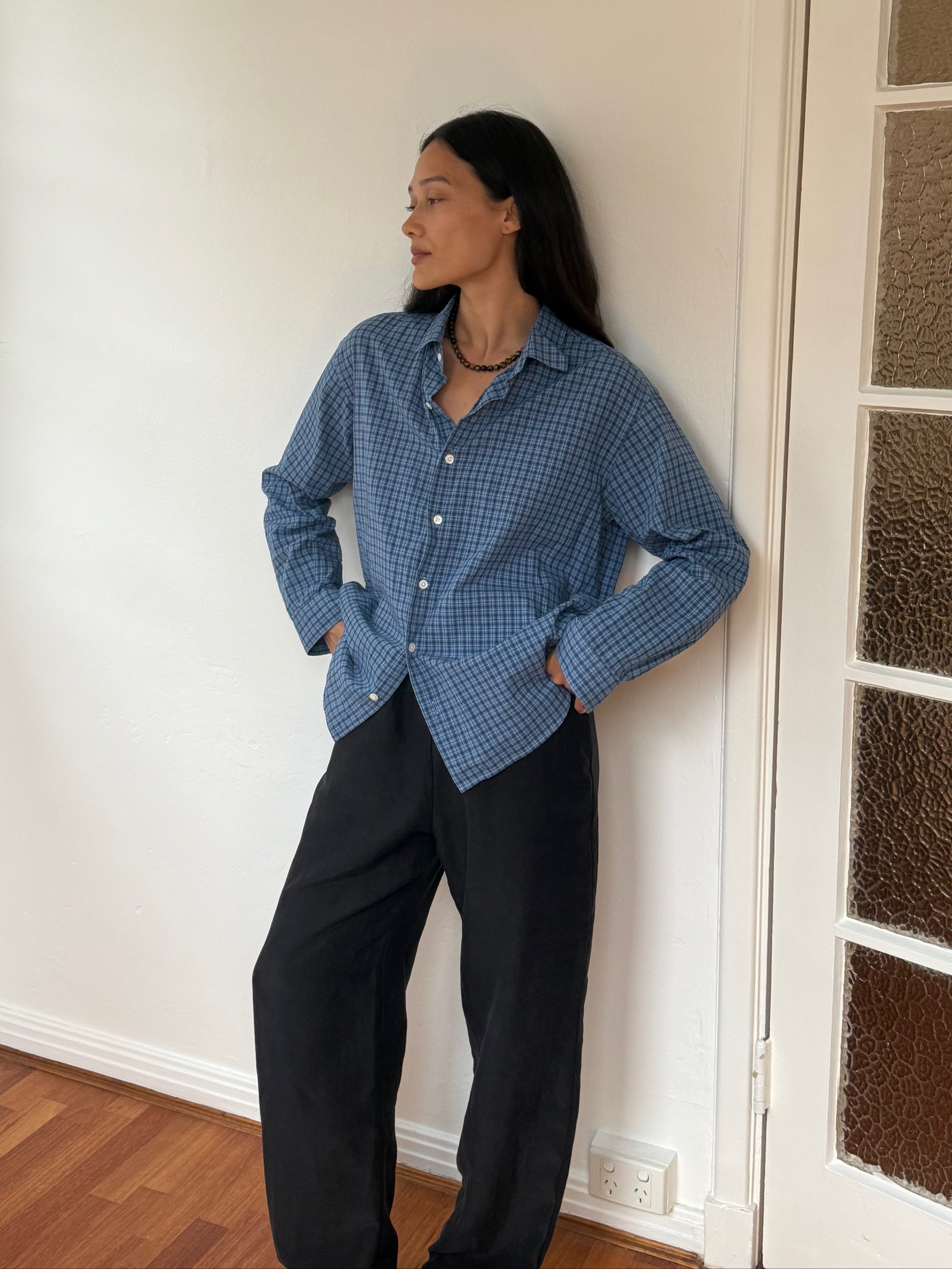 【6(ROKU)】COTTON DOBBY DYE SHIRT/シャツ Custom Fit Striped Dobby Shirt