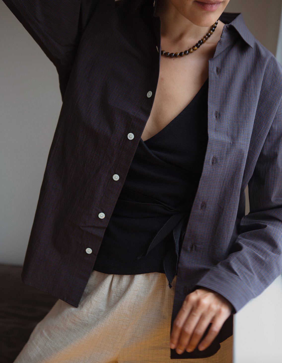 Clio Wrap Sleeveless in Black