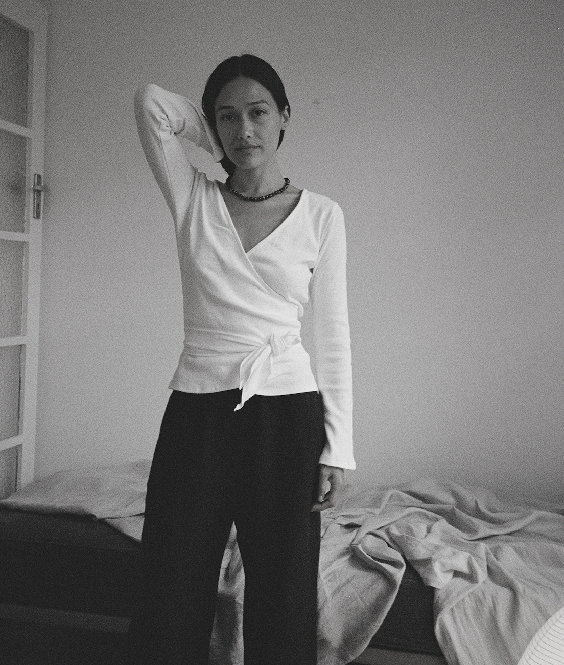 Clio Wrap Top in Ivory