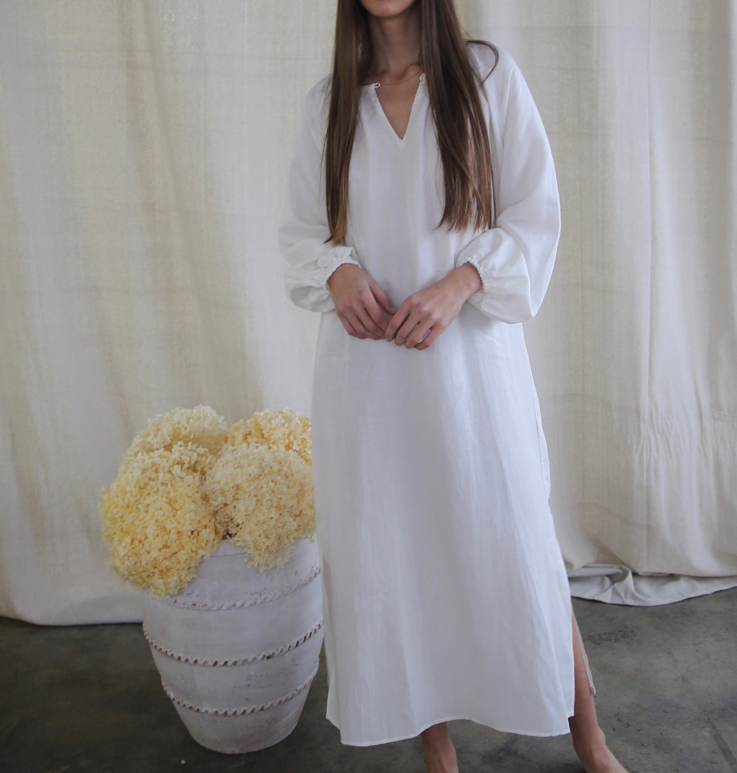 Lena Maxi Dress in Ivory